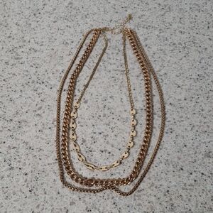 Gold-Tone Multi-Layer Chain Necklace‎ Set